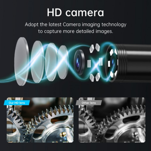 Endoscope de pipeline industriel à lentilles 128AV de 8 mm avec écran de 2,4 pouces, spécification : tube de 10 m SH31041739-09